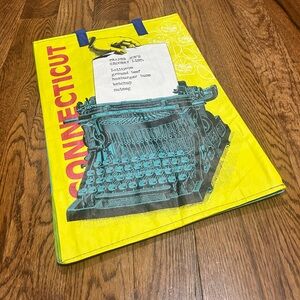 NWT Trader Joe’s Yellow and Blue Connecticut Tote Bag